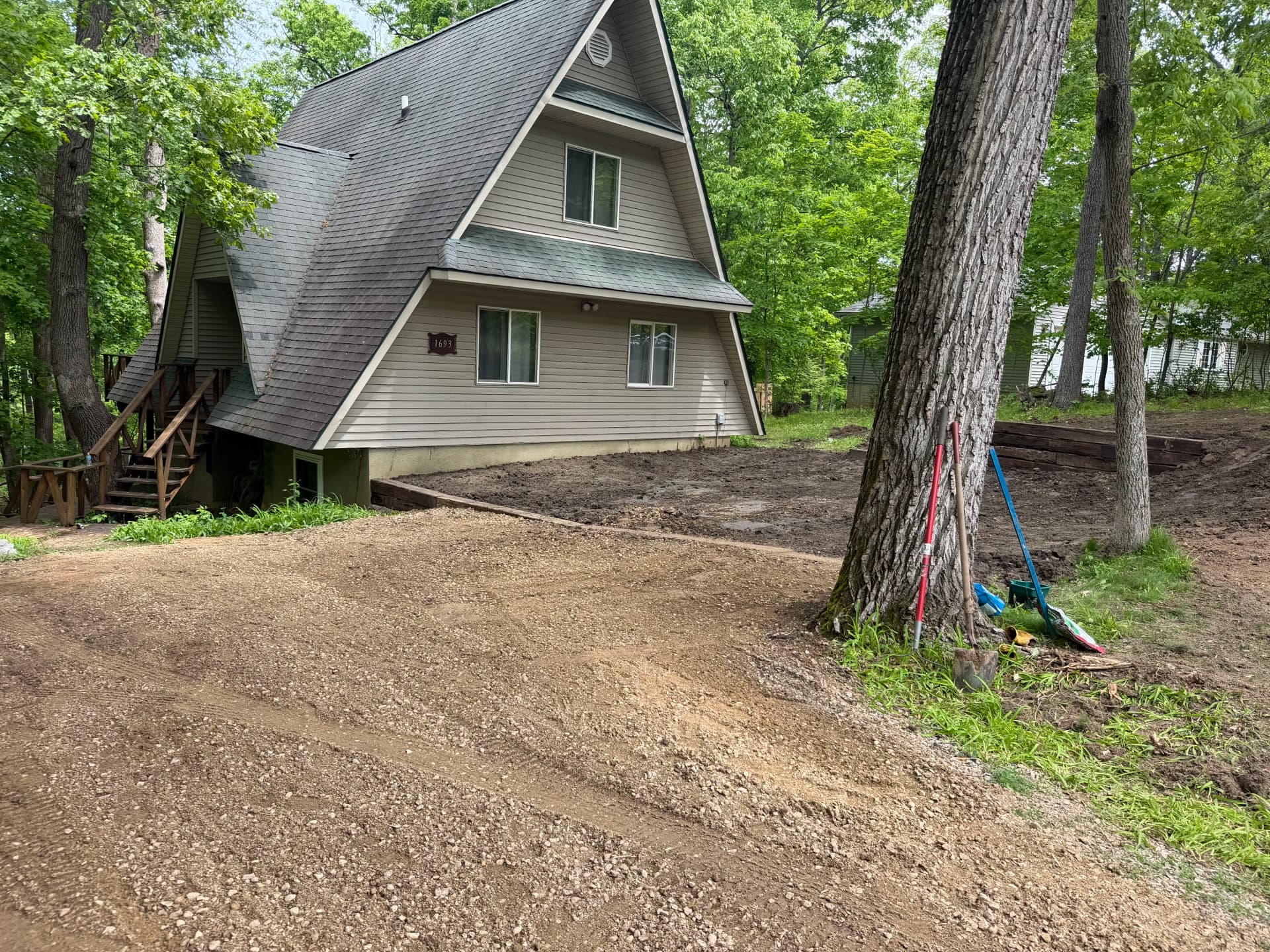 Gallery photos for Final Grading and Site Prep Wrapped Up at This A-Frame Property: Image #2